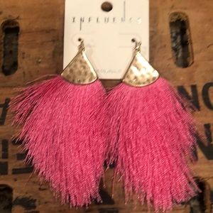 Hot pink tassel earrings